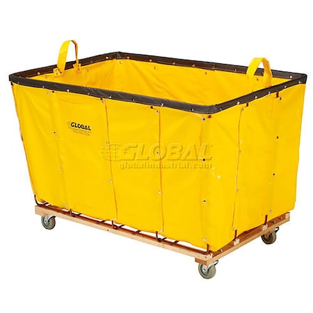 Global Industrial Vinyl Basket Bulk Truck, 20 Bushel, Yellow 241985YL
